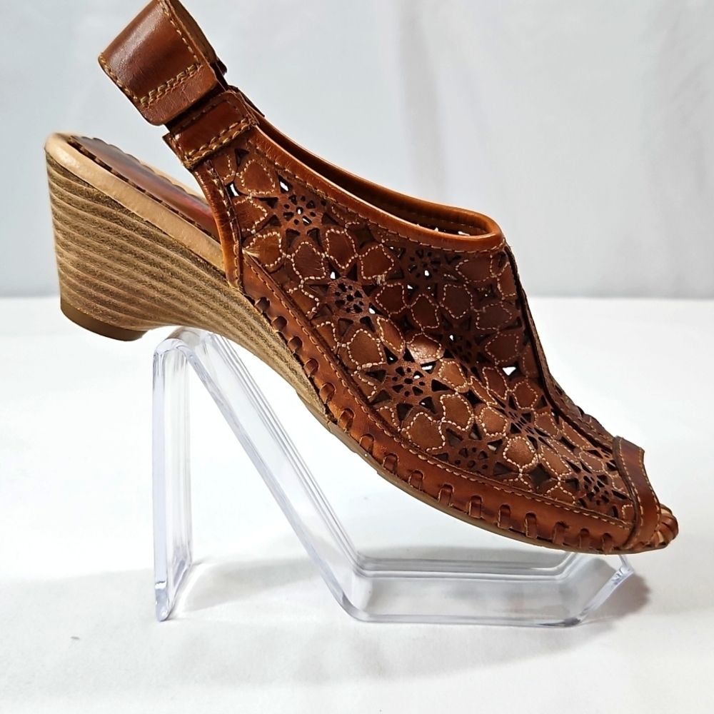 Pikolonos Brown Leather Womens Sandals Size 37